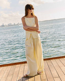 GRACE & MILA Wally Yellow Linen Trousers