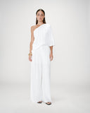 GRACE & MILA Wonka Ecru Wide-Leg Trousers