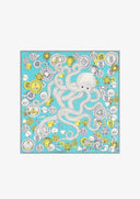 INOUI EDITIONS Octopus Square 65 Turquoise Φουλάρι