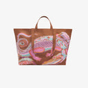 INOUI EDITIONS Croco Caramel Shopping Bag