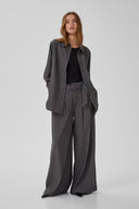 MY ESSENTIAL WARDROBE 23 The Pinstriped High Γκρι Παντελόνι