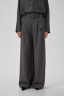 MY ESSENTIAL WARDROBE 23 The Pinstriped High Γκρι Παντελόνι