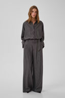 MY ESSENTIAL WARDROBE 23 The Pinstriped High Γκρι Παντελόνι