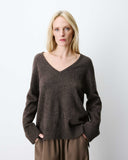 GRACE & MILA Salvador V-Neck Chocolate Πουλόβερ