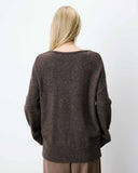 GRACE & MILA Salvador V-Neck Chocolate Πουλόβερ