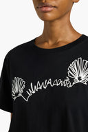 LIVIANA CONTI Chad Μαύρο T-Shirt Με Κέντημα