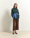 BEATRICE Cropped Wide Leg Καφέ Παντελόνι