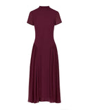 BEATRICE Maxi Crêpe Μπορντό Φόρεμα