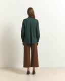 BEATRICE Cropped Wide Leg Καφέ Παντελόνι