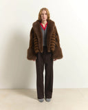 BEATRICE Cropped Faux Καφέ Γούνα