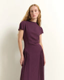 BEATRICE Maxi Crêpe Μπορντό Φόρεμα