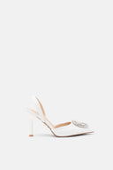 TWENTY FOURHAITCH Slingback Tortuga Λευκές Γόβες Με Αγκράφα