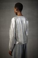 LIVIANA CONTI Marilia Silver Wool Blouse