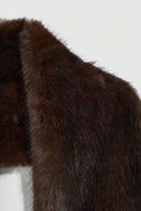 LIVIANA CONTI Shirley Faux-Fur Καφέ Κασκόλ