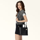 FURLA Divide It Tote S Μαύρη Δερμάτινη Τσάντα