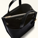 FURLA Divide It Tote S Μαύρη Δερμάτινη Τσάντα