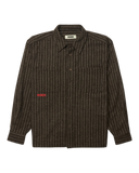 WOODBIRD WBBuzo Herringbone Dark Olive Shirt
