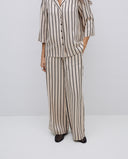 YERSE Wide-Leg Striped Παντελόνι Ecru & Black