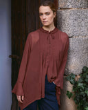 YERSE 45888 Pleated Chocolate Πουκάμισο