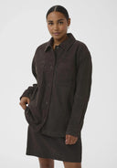 KAFFE Rachel Δερμάτινο Τζάκετ Καφέ