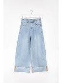 24COLOURS Wide Leg Τζιν Με Ρεβέρ