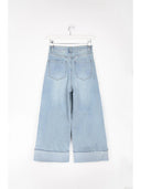 24COLOURS Wide Leg Τζιν Με Ρεβέρ