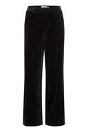 ICHI Ilavanny Casual Black Velvet Pants