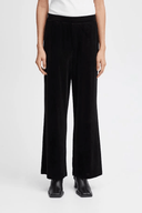 ICHI Ilavanny Casual Black Velvet Pants