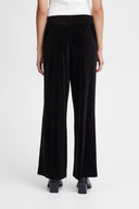 ICHI Ilavanny Casual Black Velvet Pants