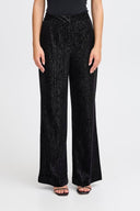 ICHI Ihkate Glamour Metallic Pants Black