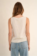 MOLLY BRACKEN Striped Linen Top