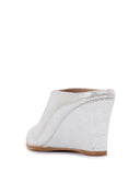 GLAMAZONS Silver Leather Mule Platform