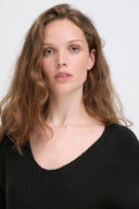 ICHI Chana LS Women's Knitted Sweater Black