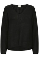 ICHI Chana LS Women's Knitted Sweater Black