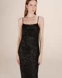 GRACE & MILA Tori Long Black Sequin Dress