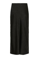 KAFFE Kamolly Black Midi Satin Skirt