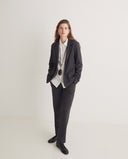 YERSE Dark Grey Herringbone Blazer