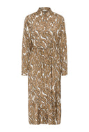 KAFFE Kamille Animal Print Μίντι Φόρεμα
