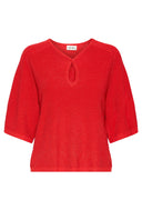 ICHI Ihcody Red Knitted Blouse