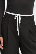 ICHI Ihkyrra Wide Leg Black Pleated Pants