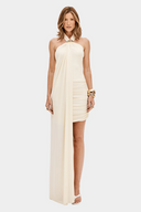 LANCA Εκρού Drapé Φόρεμα