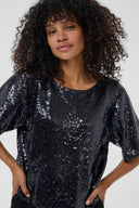 KAFFE Kamiranda Black Short Sleeve Blouse With Sequins