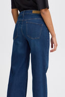 ICHI Ihtwiggy Wide Leg Jean Pants Dark Blue