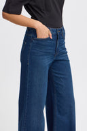 ICHI Ihtwiggy Wide Leg Jean Pants Dark Blue