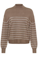 KAFFE Kalizz Καφέ Λεπτό Ριγέ Πουλόβερ