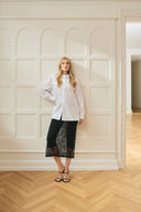 KAFFE Kavivian Sheer Lace Midi Skirt