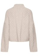 ICHI Ihmylle Women's Knitted Sweater Ecru