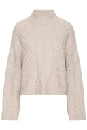 ICHI Ihmylle Women's Knitted Sweater Ecru