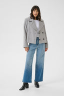 KAFFE Kajulia Γκρι Κοντό Παλτό Με Μαλλί