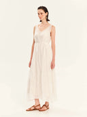 KOURBELA Soft Shadows White Maxi Φόρεμα